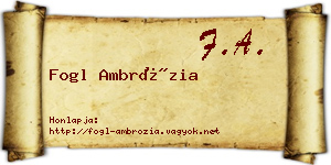 Fogl Ambrózia névjegykártya
